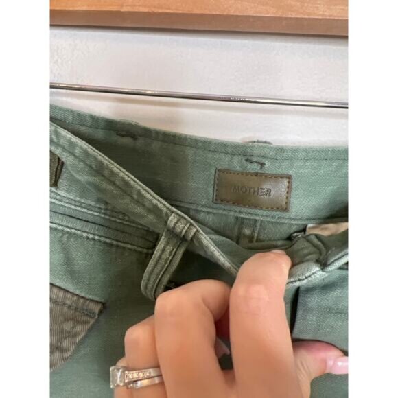NWT Mother The G.I. Jane Cargo Pockets Cotton Mini Skirt Army Green Size: 29 - Picture 5 of 9